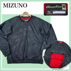 ✨美品✨ミズノ グローバルエリート 裏起毛 Ｖジャン ピステ 黒色 迷彩柄 Ｍ