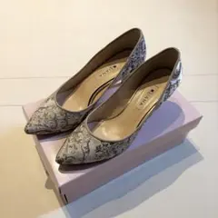 DIANA ダイアナ 花柄 刺繍 ポインテッドトゥ パンプス 23.5