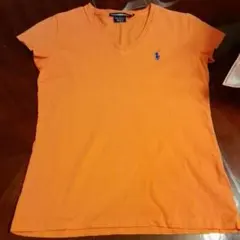 ラルフローレンVネックTシャツ(オレンジ)