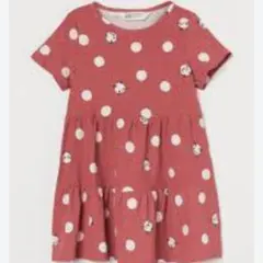 【134/140 8-10Y】H&M　猫柄×ドット　ワンピース