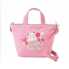 【ファミリア】ショルダーバッグ 2way ピンク リバティ 刺繍 リボン 花柄