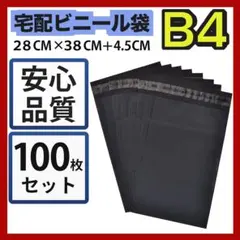 宅配ビニール袋 100枚 B4 ブラック テープ付 梱包袋 宅配用 宅急便 最安