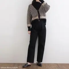 Newlyme 夢展望　タックデニムパンツ ブラック　Mのサムネイル