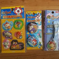 妖怪ウォッチ メダル根付 クリップカンバッチ もりあがりシール 3点セット