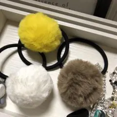 即購入ok 新作★⭐︎ヘアゴム254実質4個セット可愛いポンポンのヘアゴムお買い得