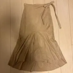 ZARA スウェードラップスカート　ベージュ