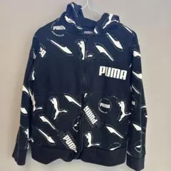 PUMA パーカー ブラック/ホワイト 140