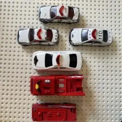 トミカ ミニカーセット 白黒パトカー 赤消防車