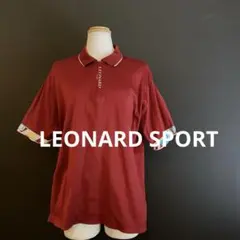 レオナールスポーツ　半袖カットソー　ポロシャツ　ジッパー　赤　Lのサムネイル