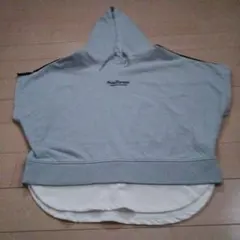 水色 フード付き スウェット Tシャツ