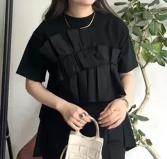 半袖カットソーTシャツ ブラックのサムネイル