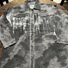 ZARA ザラペイントブリーチミリタリー デニムジャケット 3Lサイズ