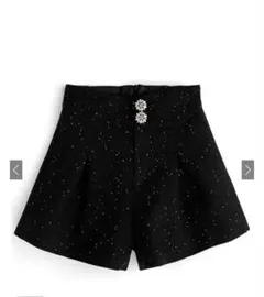 GRL ツイードビジューボタンショートパンツ