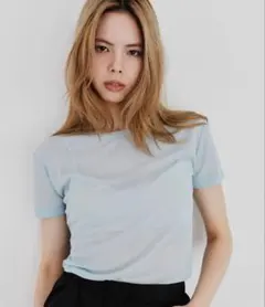 FUULY STUDIOシアー半袖 Tシャツ ライトブルー