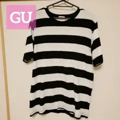 GU 白黒ストライプ Tシャツ Lサイズ