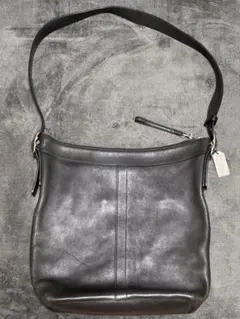 COACH フラップ ショルダーバッグ グラブタンレザー グレー h759 