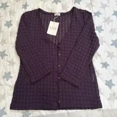 ELLE PLANETE パープル カーディガン 七分袖