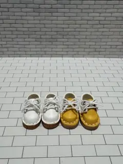 Aねんどろいどどーる用 本革シューズ 水色✖️白 青✖️白 バイカラー
