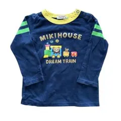 【美品】ミキハウス ドリームトレイン 長袖Tシャツ 90 電車 くま ロンT