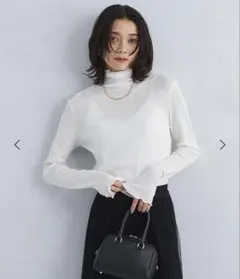 green label relaxingハイツイストリブタートルネックカットソー