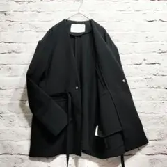 【美品】SUPER THANKS ノーカラー ドローストリングジャケットのサムネイル