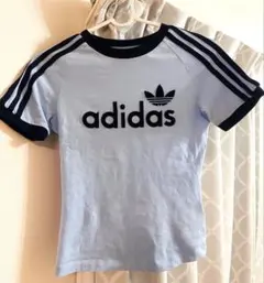 adidas アディダス ストライプ　半袖 Tシャツ ライトブルーのサムネイル