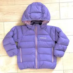 【美品】mont-bell モンベルキッズ100ネージュダウンパーカ パープル