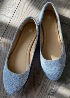 白黒　フラットシューズ