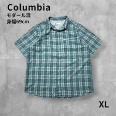 Columbia シャドーチェック半袖シャツ XL モダール混 オーバーサイズのサムネイル