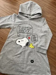 ★ スヌーピー キッズ パーカーワンピース グレー