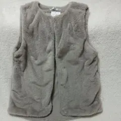 グレーベージュ フリース ノースリーブベストМサイズ