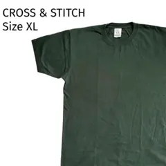 【極美品】CROSS & STITCH★半袖Tシャツ　深緑　ダークグリーン　XLのサムネイル