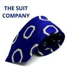 THE SUIT COMPANY ネクタイ　ブルー　パターン柄　シルク100%