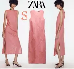 新品ZARA 定価8,590円 リネンブレンド ロングワンピース S ラスト1点