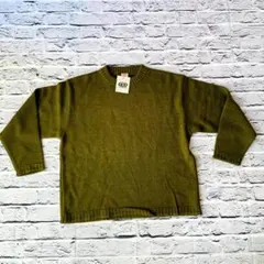 【未使用】　AFDICEGEAR　クルーネック ニット セータ カーキ オリーブ