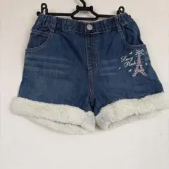 デニムショートパンツ ボア付き（150）