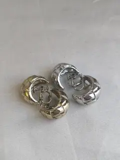 み*ん様 シルバー ゴールド フープ型イヤリング 2ペアセット