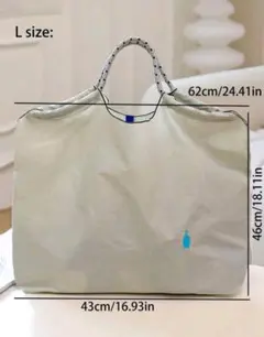 新品　ブルーボトルコーヒー風　　L 大容量　人気　刺繍エコバッグ　トートバッグのサムネイル