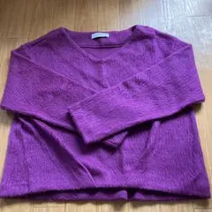 GREEN LABEL RELAXING パープル Vネックセーター
