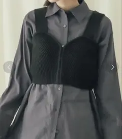 センスオブプレイス♢レディースニットビスチェ♢ONE♢ブラック