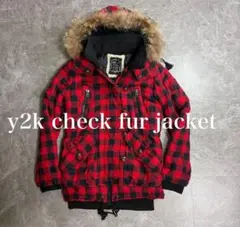 y2k チェックファージャケット　平成 お兄系