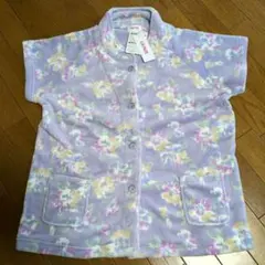 ◆GUNZE◆パープル花柄フリース◆ベスト◆L◆