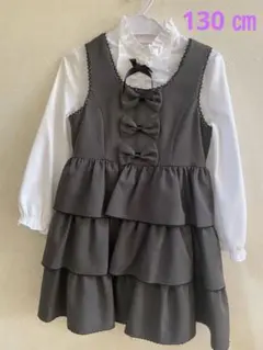 女の子  753 卒園ワンピース  ワンピース 130   美品2点セット