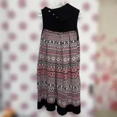 ジルスチュアート　幾何学模様 ノースリーブワンピース