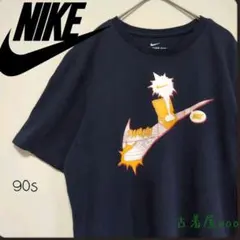 90Ｓ古着NIKEナイキビッグロゴスウッシュTシャツ半袖ネイビー