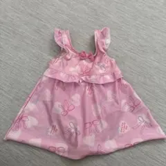女の子向けリボン柄ワンピース水着