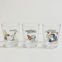 【未使用・箱付】スヌーピー ミニグラス 3個セット マリモクラフト 日本製