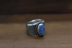 きつね様専用　ブラックウェブキングマンターコイズ　リング　インディアンジュエリー