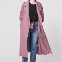ビックシルエットガウントレンチ ピンクベージュ