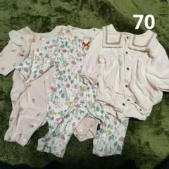 単体売り不可　70cmロンパース３枚セット